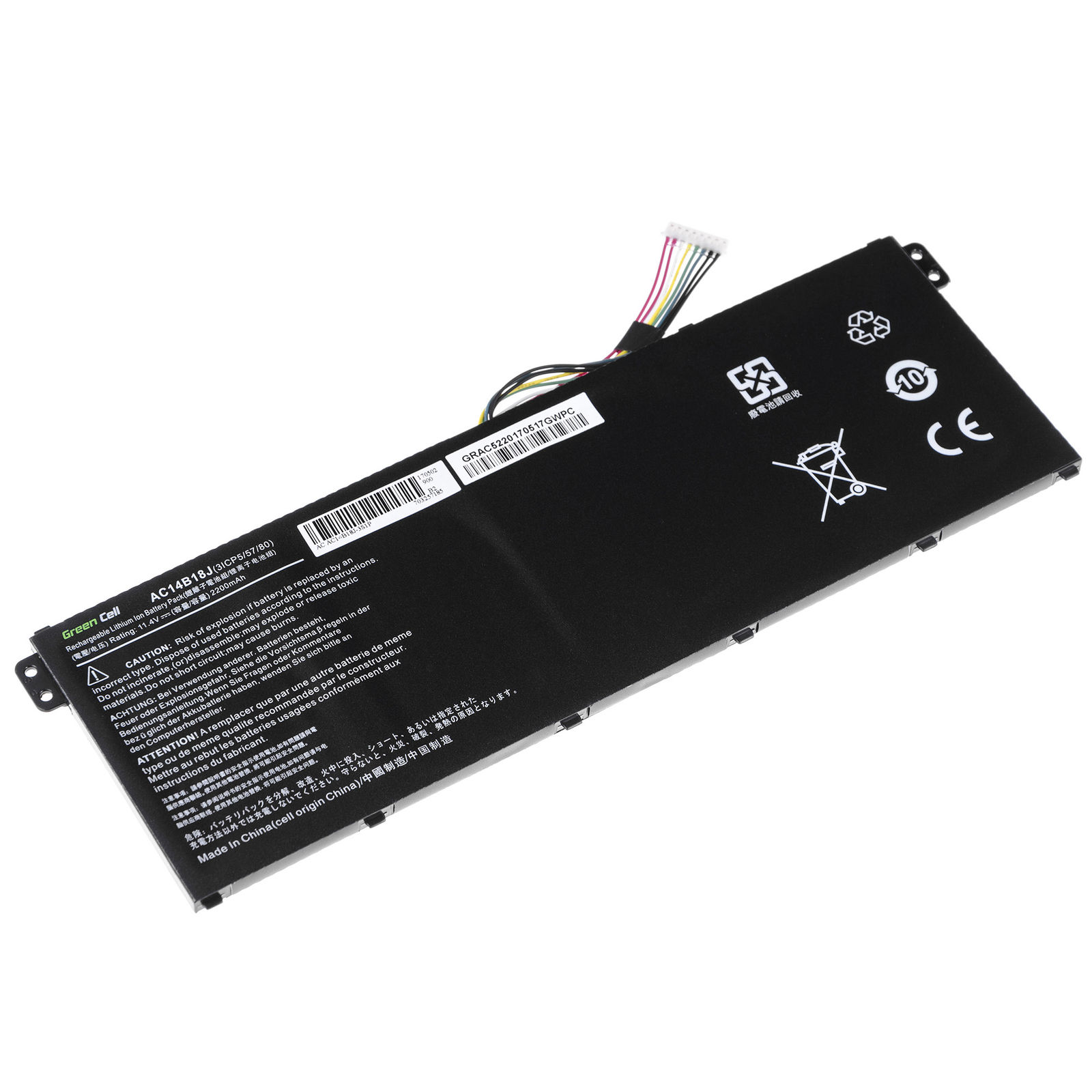 AC14B18J Acer Extensa 2508 2519 TravelMate B115-M B115-MP kompatibelt batterier