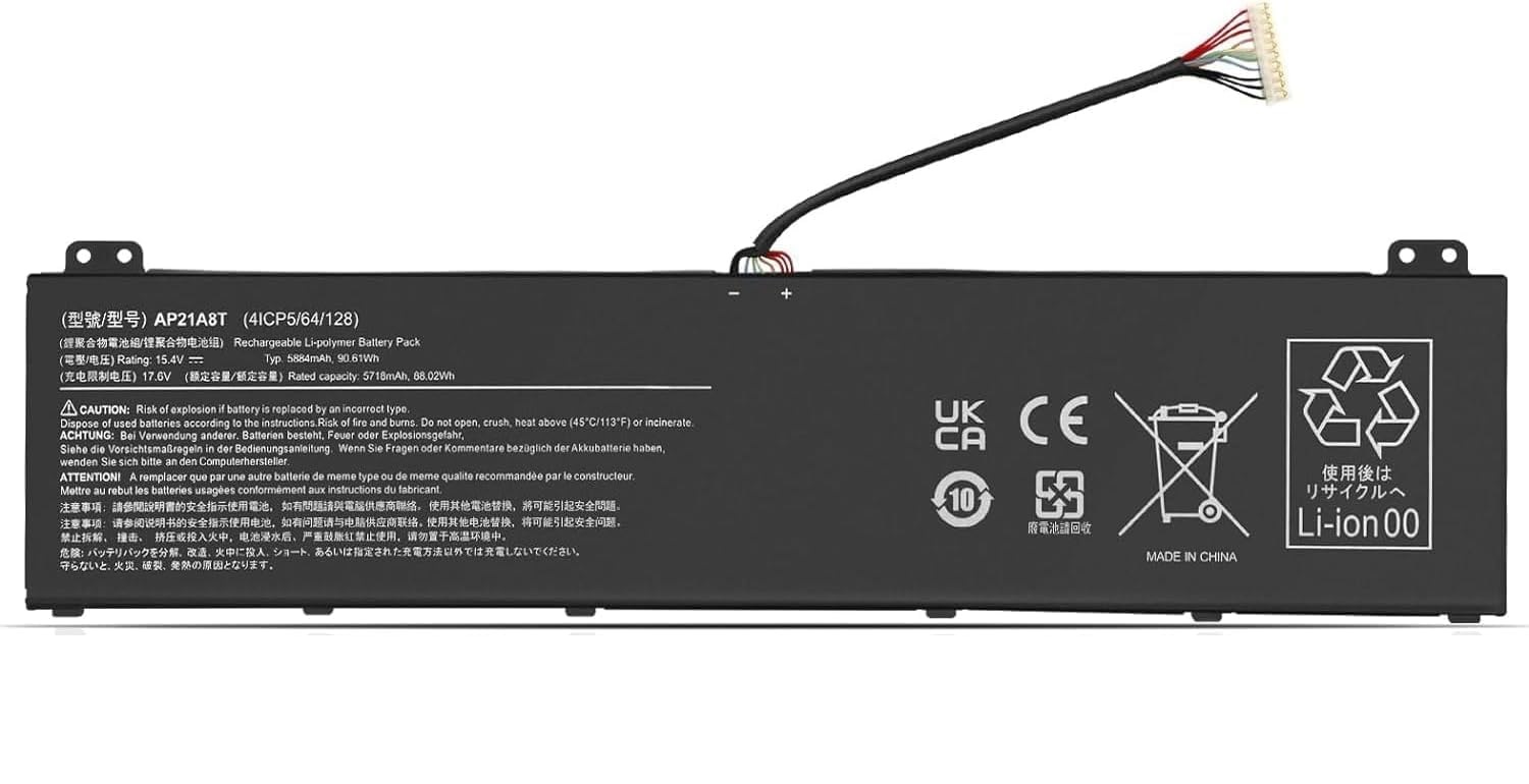 (bilde for) AP21A8T AP21A7T AP21A5T Acer Nitro 5 AN517-55 Predator Helios 18 PH18-71 kompatibelt batterier