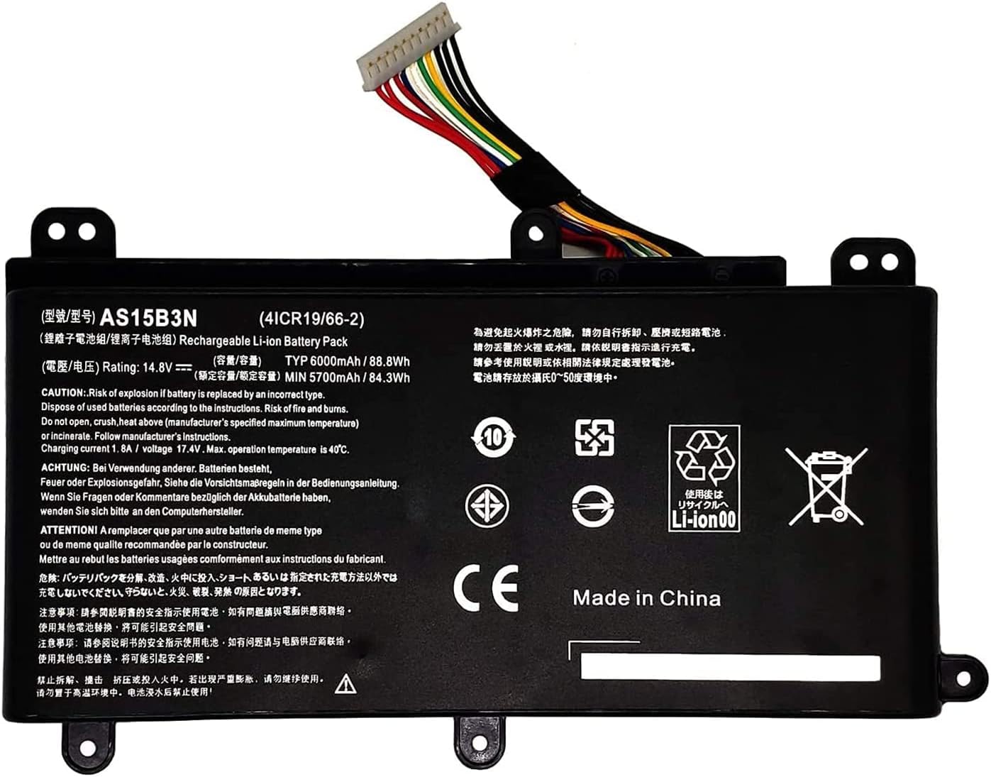 AS15B3N Acer Predator 15 G9-591 G9-592 G9-592G G9-593 kompatibelt batterier