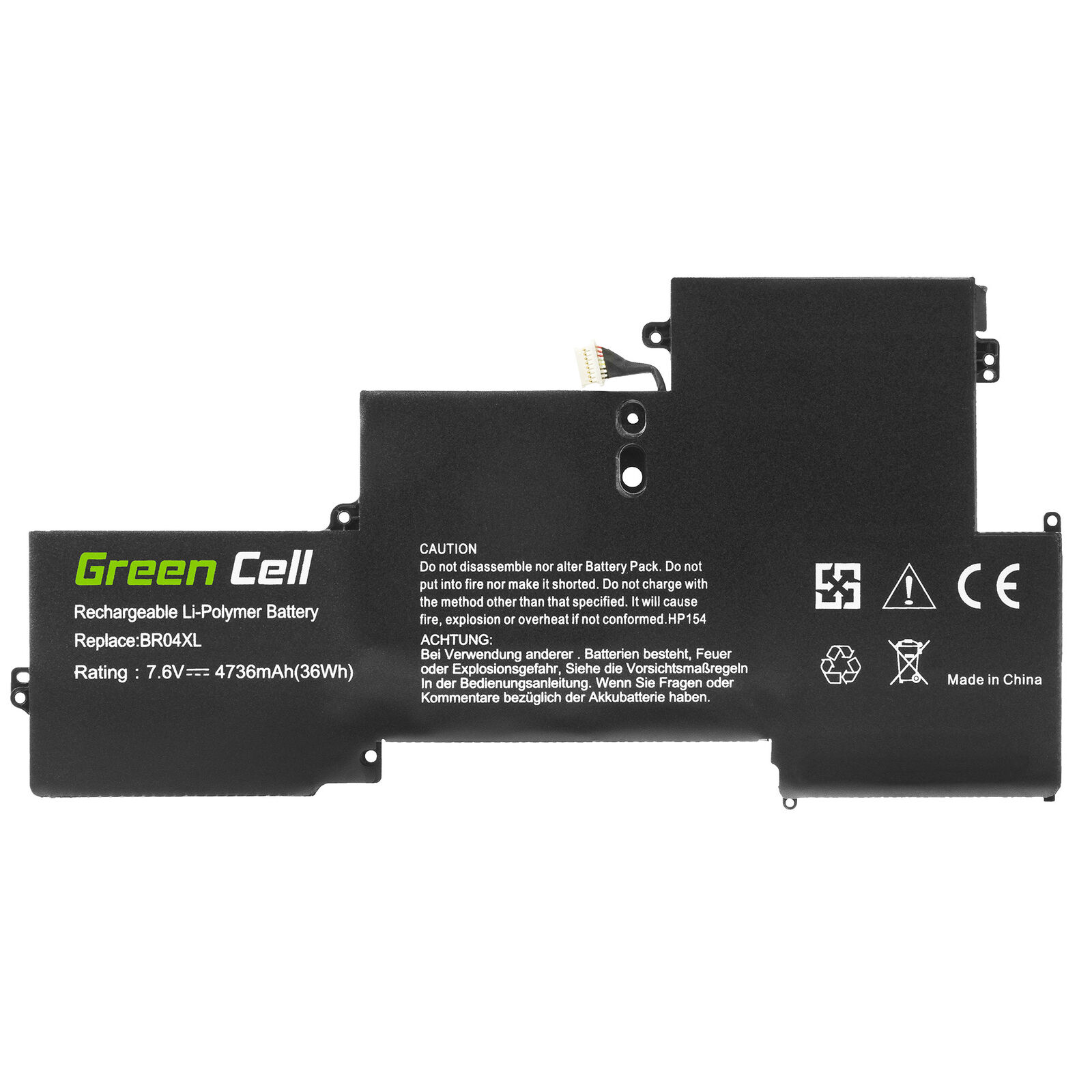 HP 760505-005,765605-005,BR04XL 7.6V Li-Polymer kompatibelt batterier