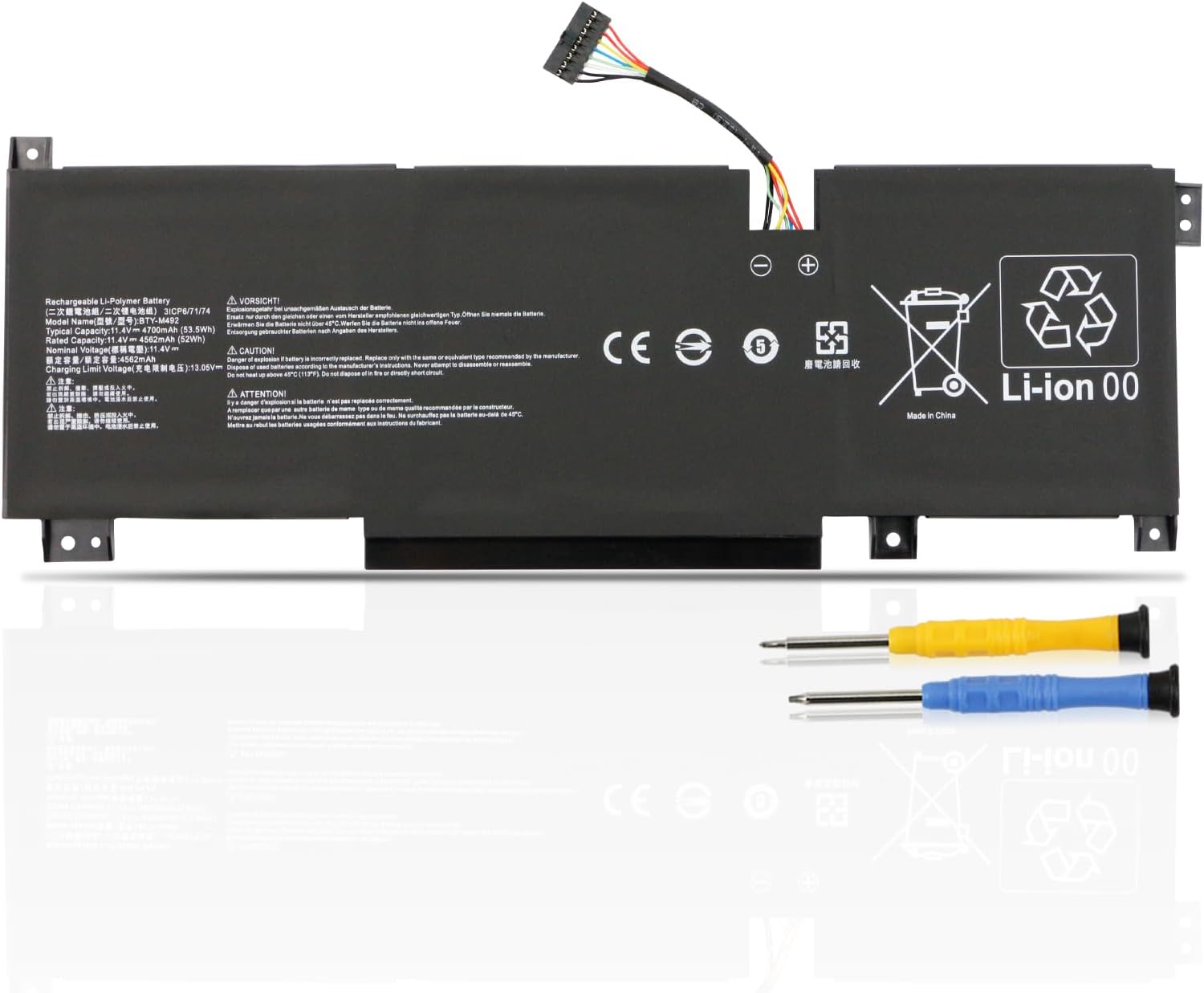 BTY-M492 MSI Bravo 15 B5DD Sword 15 A11UD A11UE A11SC kompatibelt batterier BTY-M492 MSI Bravo 15 B5DD Sword 15 A11UD A11UE A11SC kompatibelt batterier