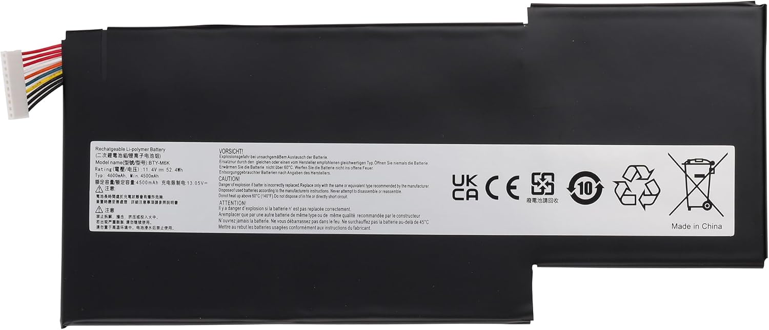 (bilde for) BTY-M6K MSI Stealth Pro 7RG-005 7RG-036CN GF63 8RD-031TH 8RC-034CZ 9SC GF75 Thin 3RD 8RC 8RD 8SC 9SC-0 88CN kompatibelt batterier
