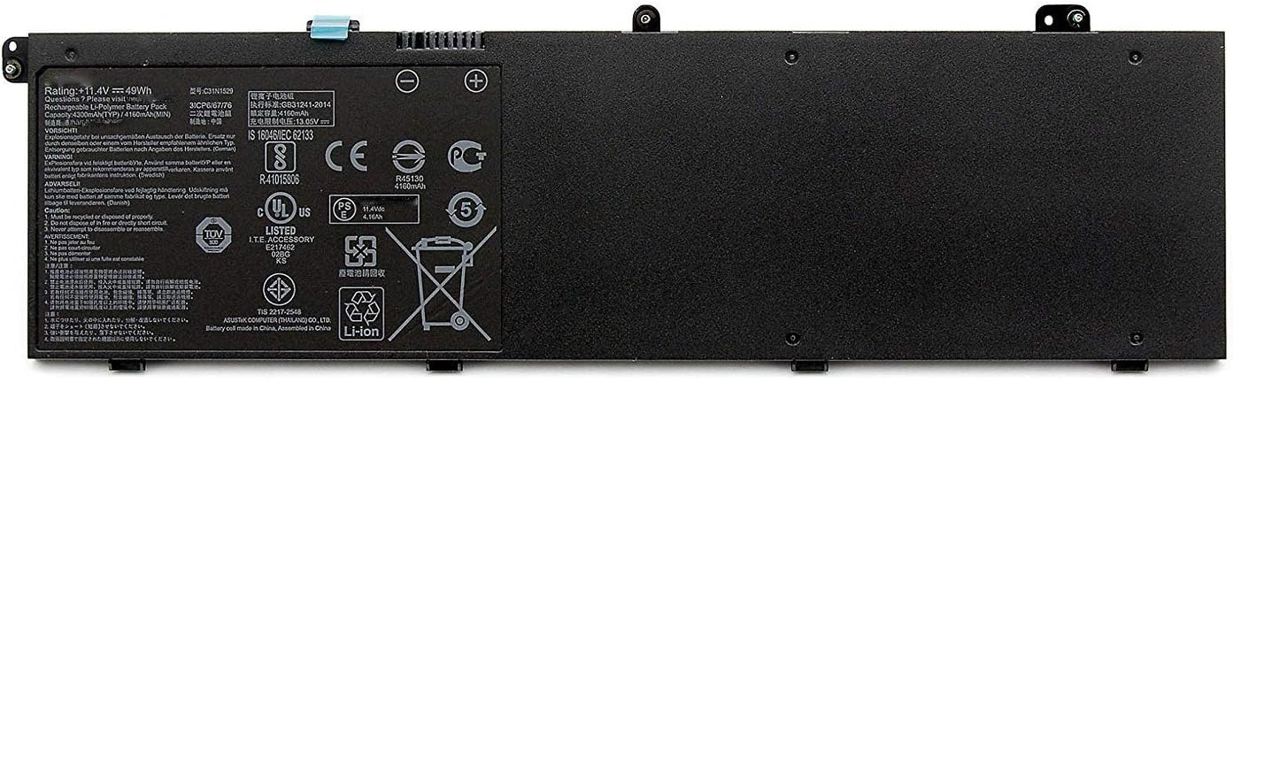 (bilde for) C31N1529 C31P0C1 C31POC1 ASUS B8230 B8230UA BU203U B8230U kompatibelt batterier