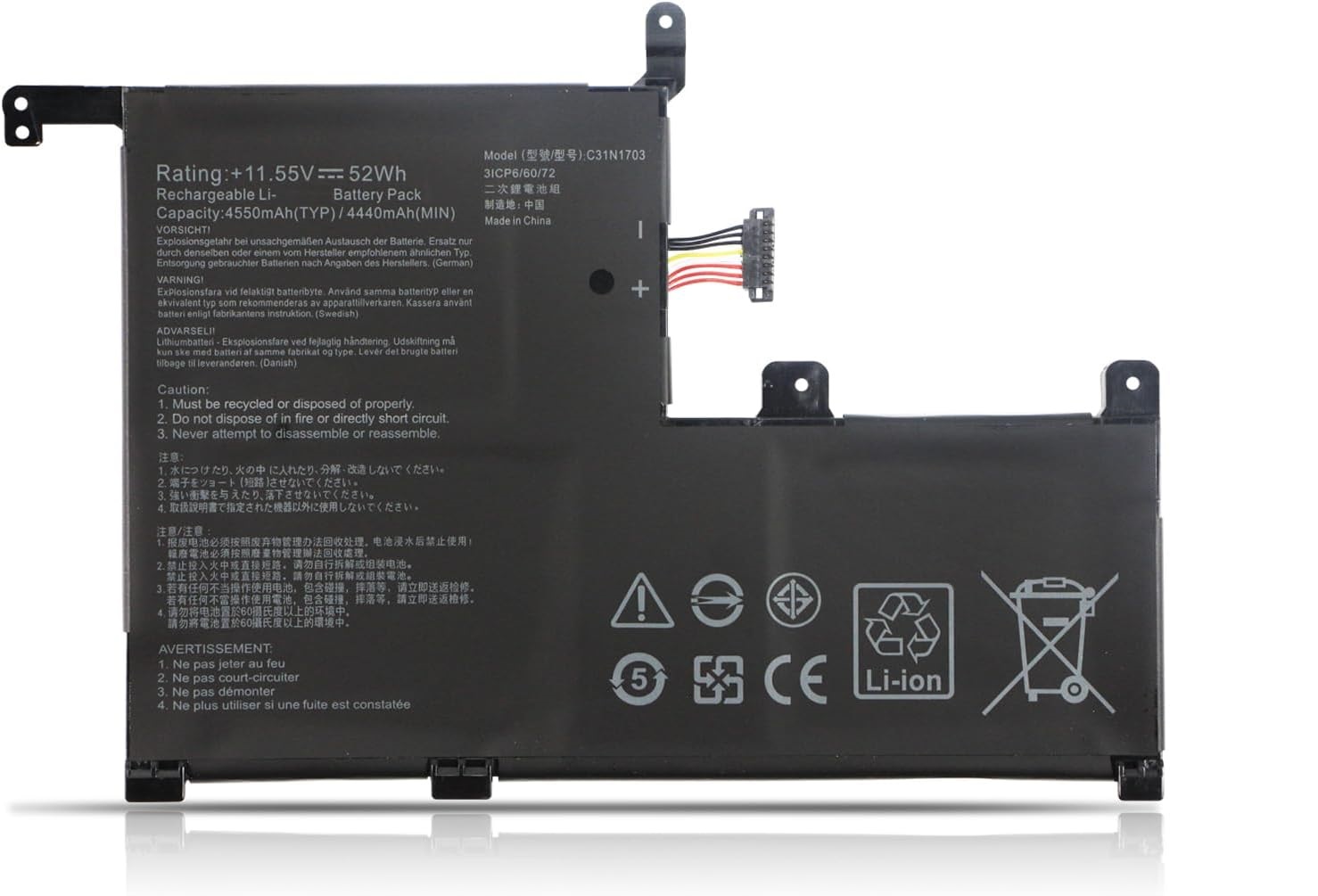 (bilde for) C31N1703 Asus ZenBook Flip UX561UA UX561UN UX561UA-BO051T UX561UA-SB51-CB UX561UN-AX8503T UX561UN-BO013T kompatibelt batterier