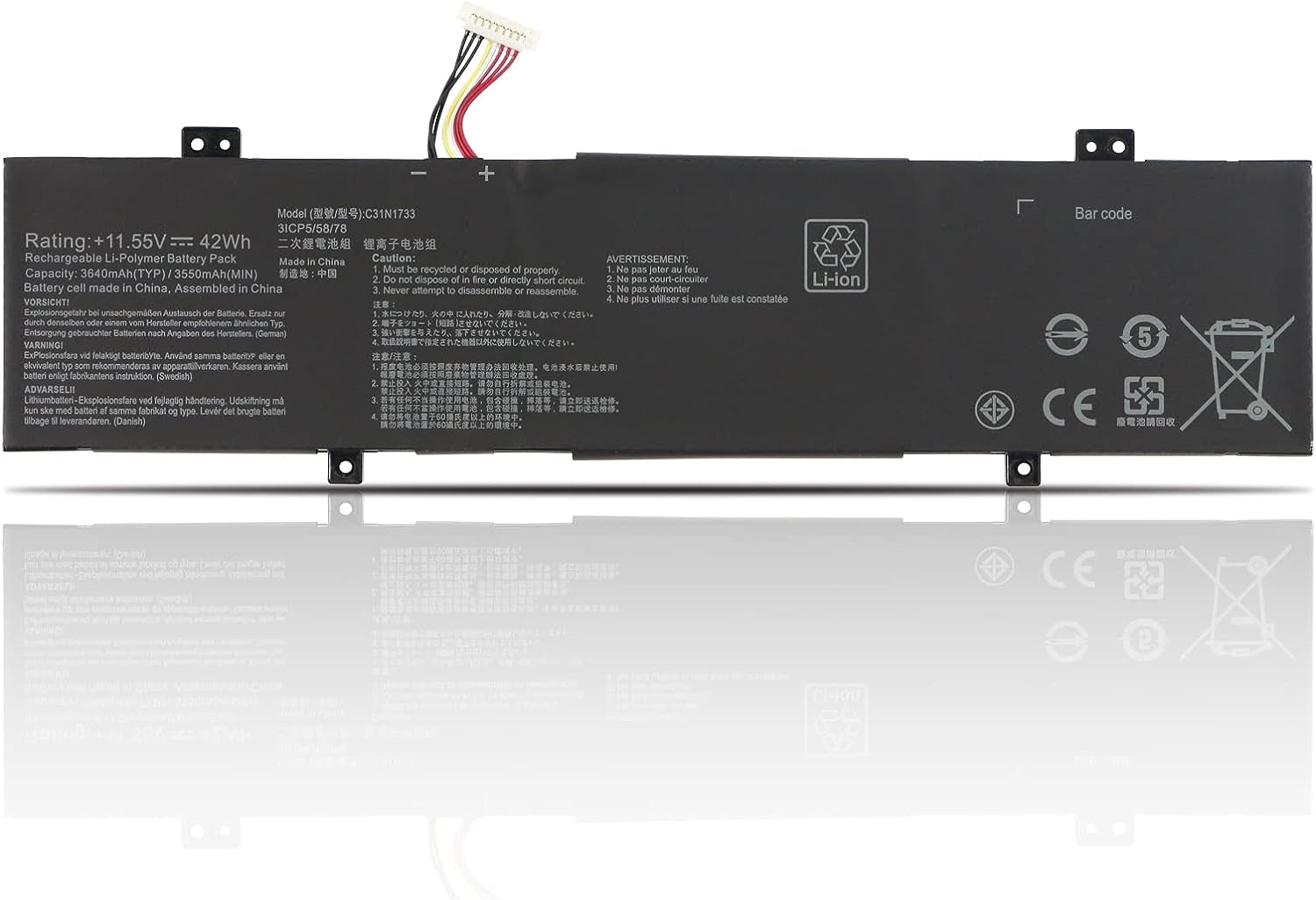 C31N1733 Asus VivoBook Flip 14 TP412UA-EC039T EC059T EC036T EC053T EC089T EC069T EC141T kompatibelt batterier C31N1733 Asus VivoBook Flip 14 TP412UA-EC039T EC059T EC036T EC053T EC089T EC069T EC141T kompatibelt batterier