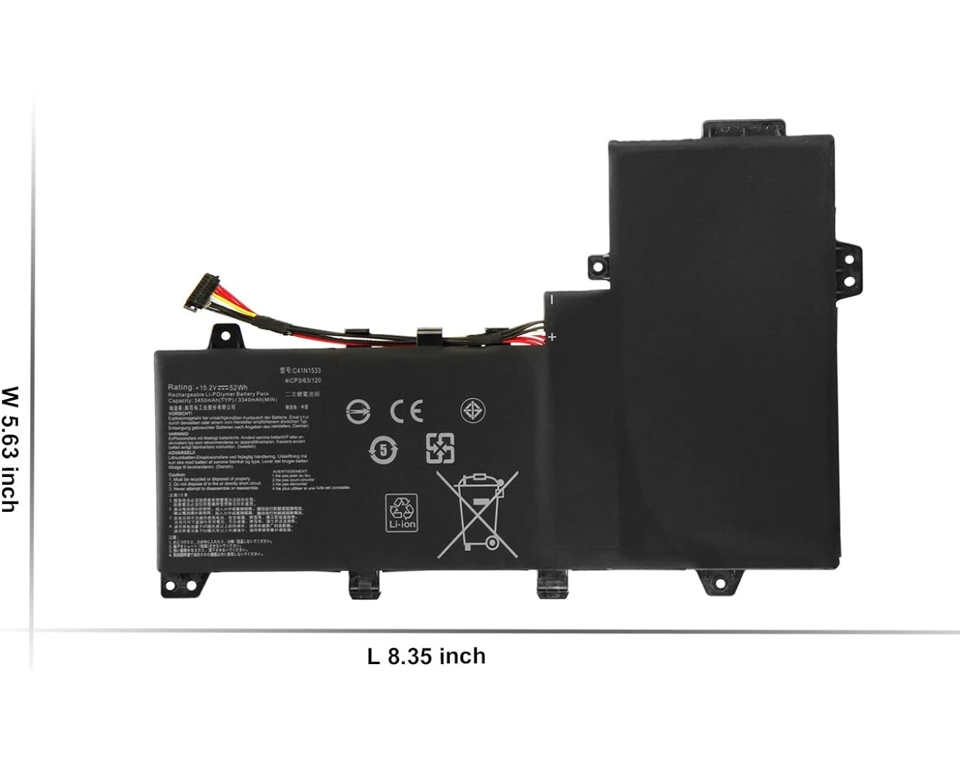 Modal Additional Images for C41N1533 Asus Q524U Q534U Q534UX BHI7T19 BI7T22 15.08V kompatibelt batterier