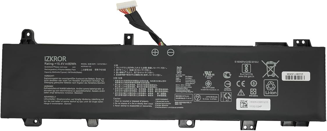 C41N1906-1 B0B200-03620000 0B200-03590000 ASUS ROG Zephyrus Duo 15 GX550 TUF kompatibelt batterier