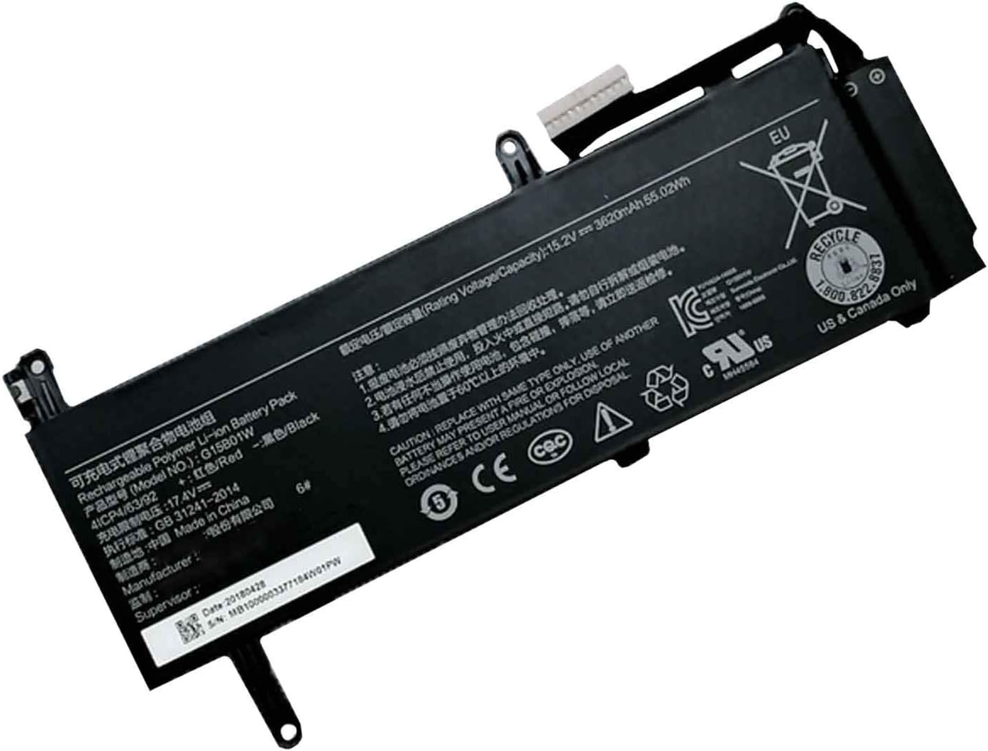 (bilde for) G15B01W G15BO1W Xiaomi Gaming Laptop 7300HQ GTX1060 1050Ti/1060 171502-A1 Intel I7 kompatibelt batterier