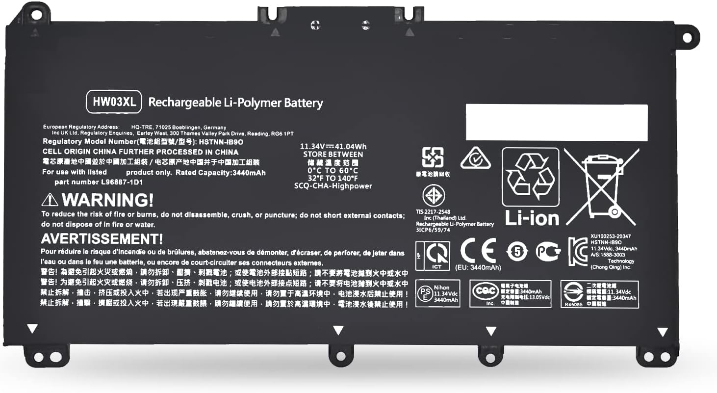 HW03XL L97300-005 L96887-421 HP Pavilion 15-EG 15-EH 17-CN 17-CP 17-CN0XXX 17-CN002 3DX 17 -CN0053CL kompatibelt batterier HW03XL L97300-005 L96887-421 HP Pavilion 15-EG 15-EH 17-CN 17-CP 17-CN0XXX 17-CN002 3DX 17 -CN0053CL kompatibelt batterier